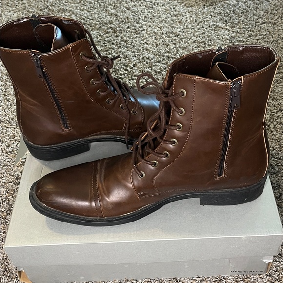 Unlisted by Kenneth Cole Dark Brown Lace-Up Boots - Picture 3 of 4